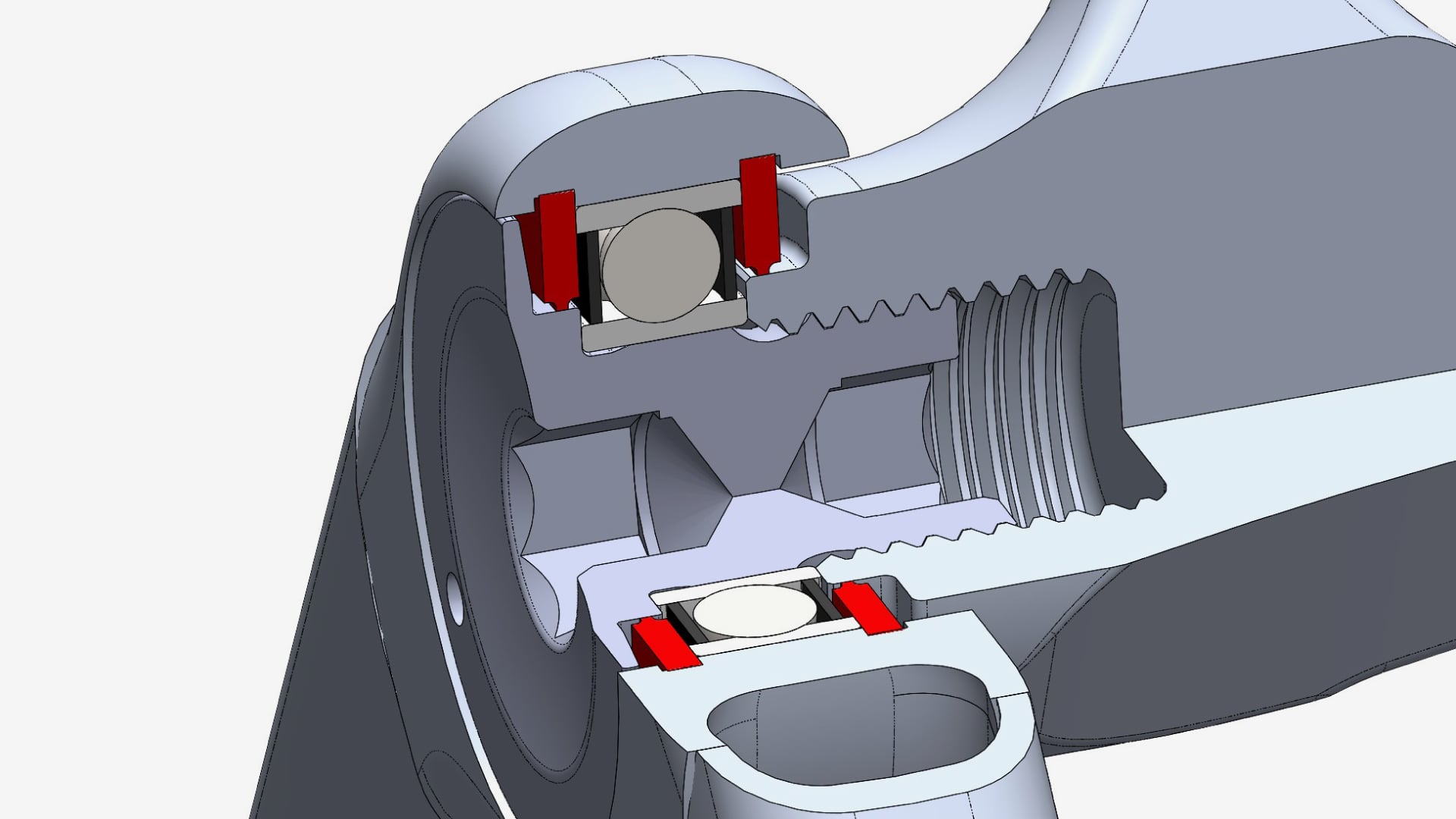 sealed C-lock-rings shown in red